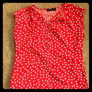 Sleeveless Polka Dot Blouse